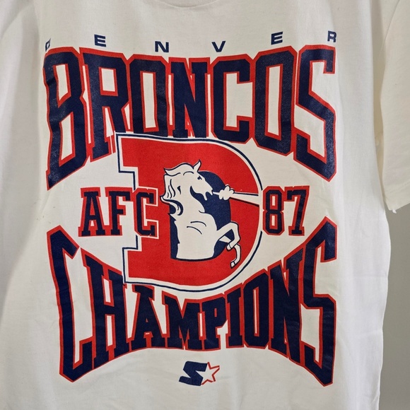 Denver Broncos - AFC 87' CHAMPIONS - T-shirt - *Ultra Rare 80's Original* NWOT - Picture 2 of 7